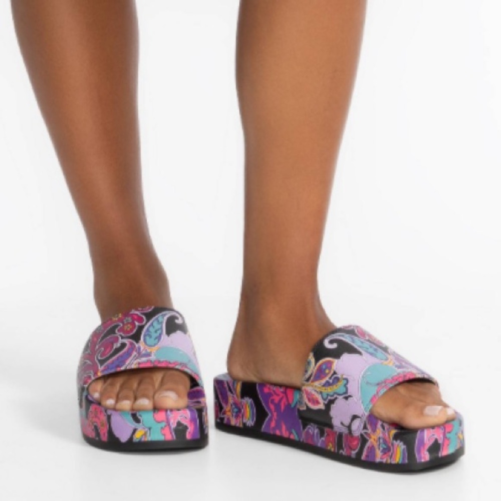 Johnny Was Fatima Platform Pool Slides! Size 6.5 - Picture 5 of 11